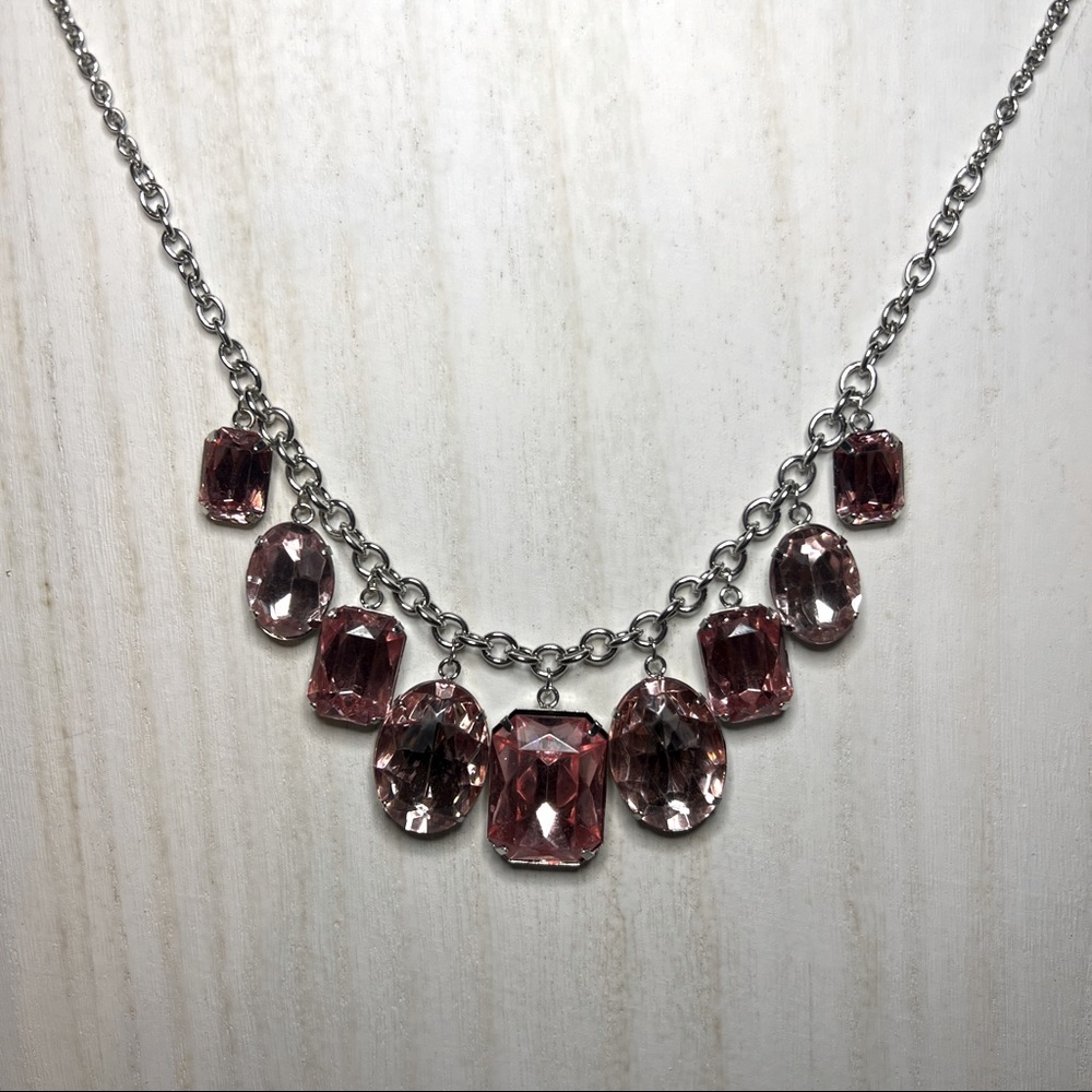 Pink Jeweled Statement Necklace